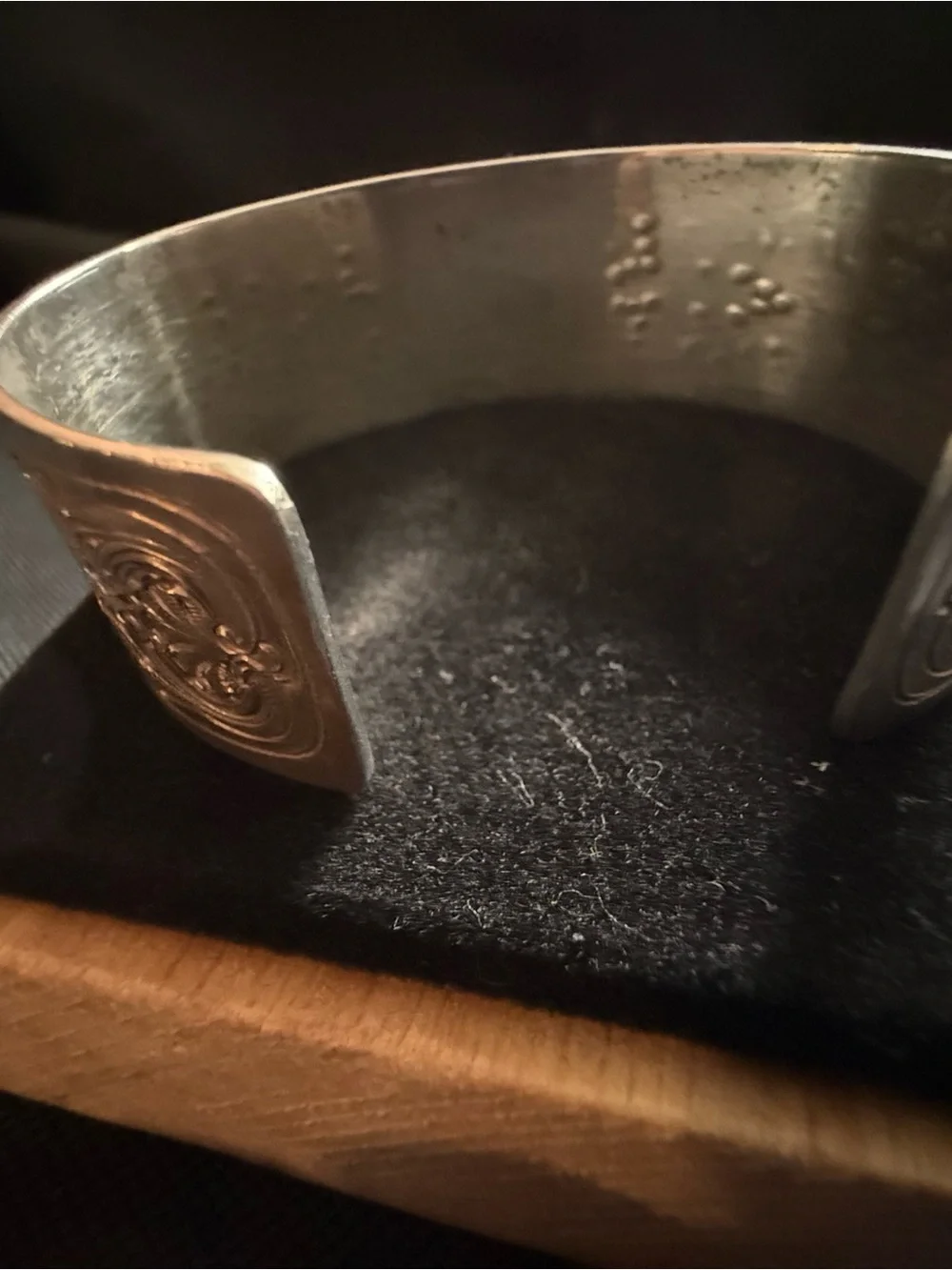 Sterling Silver Floral Engraved with Monogram Cuff Bracelet - AAB -
